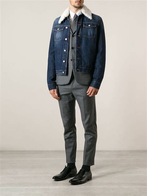 dior homme blue jacket white button|Dior Denim Jacket .